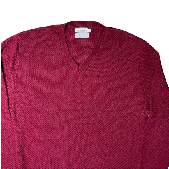 Norm‎ Thompson Vintage Lambs Wool Blend Red Sweater - Picture 7 of 7